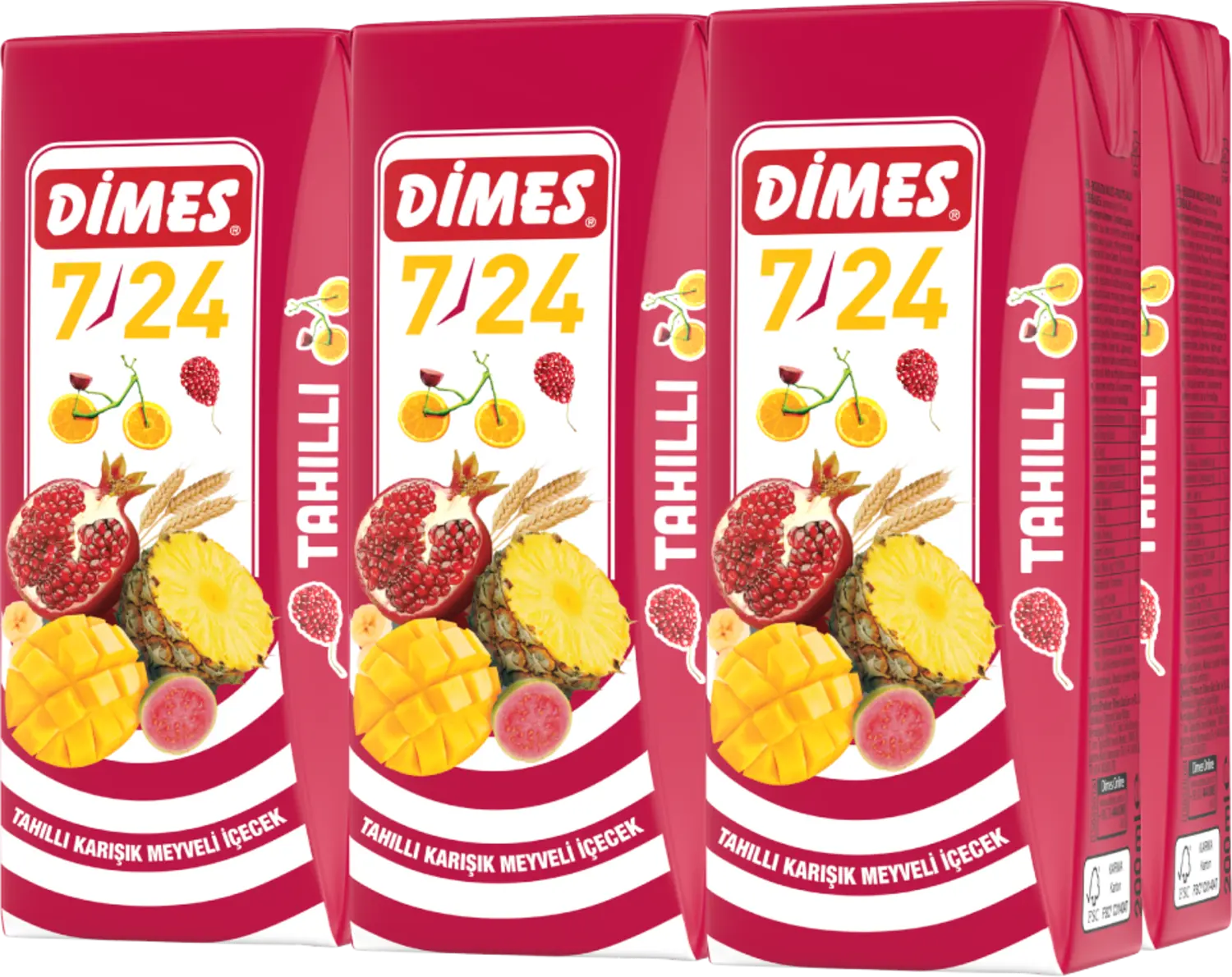 Dimes 7/24 Tahıllı Karışık Meyveli İçecek 6x200 ml