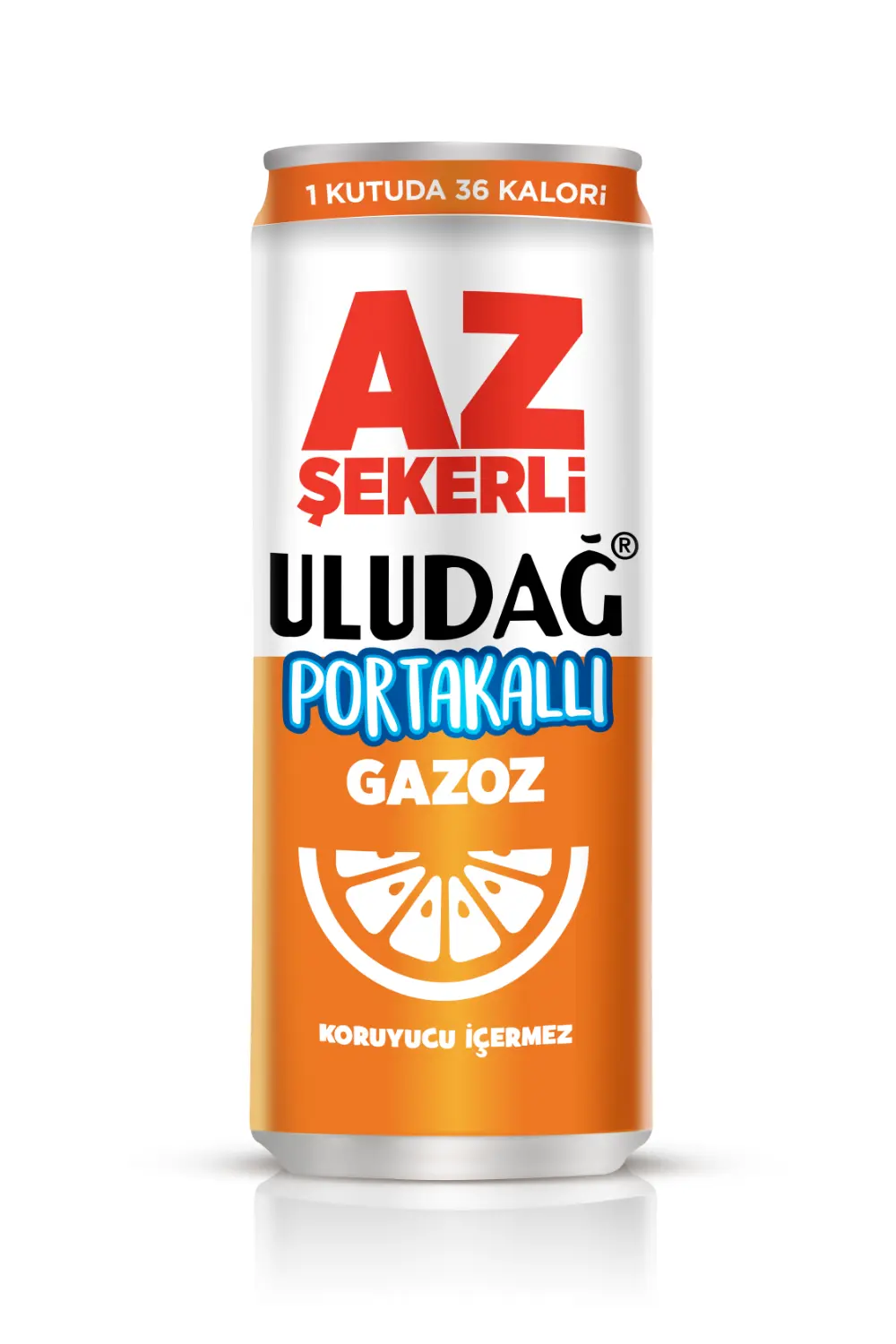 Uludağ Az Şekerli Portakallı Gazoz Kutu 330 ml