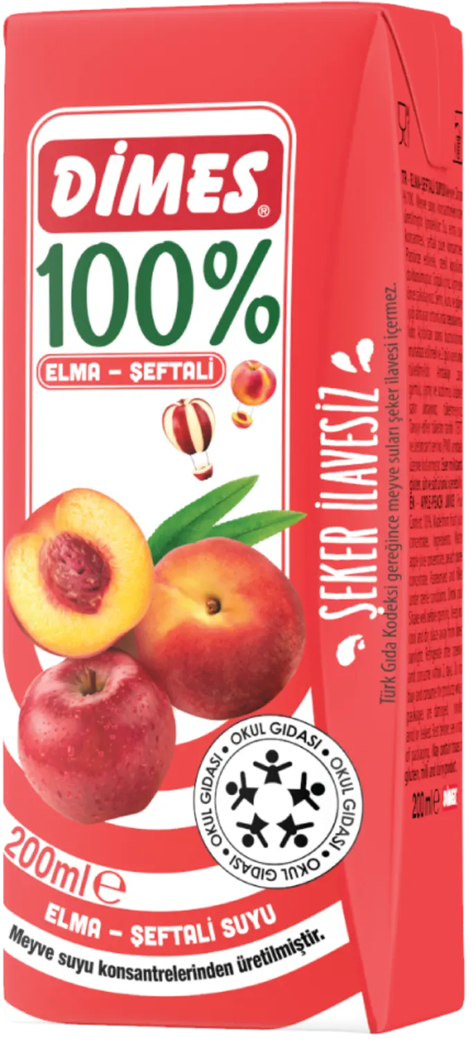 Dimes %100 Elma Şeftali Suyu 200 ml